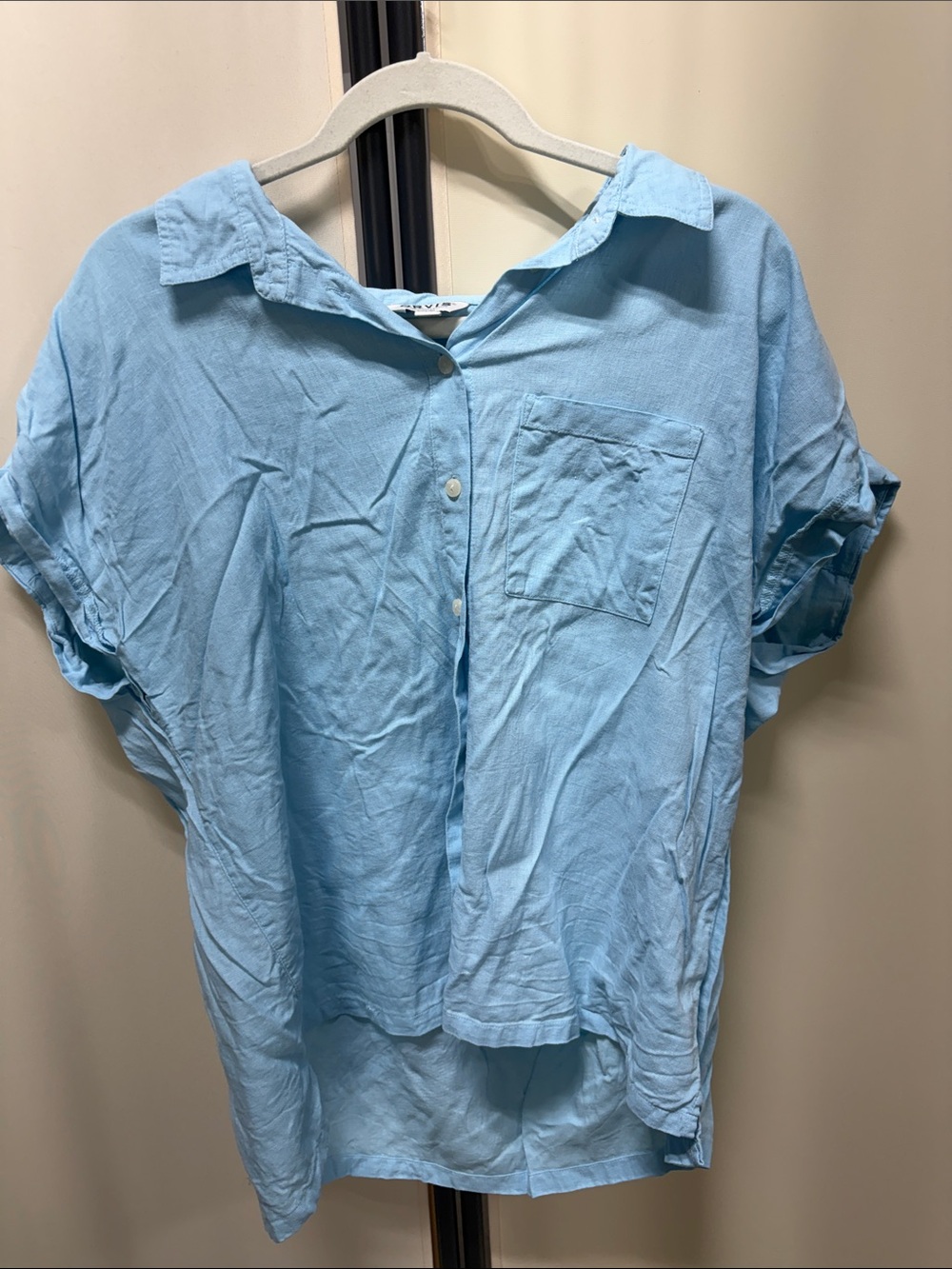 Orvis Pale Blue Casual Button-Up Shirt